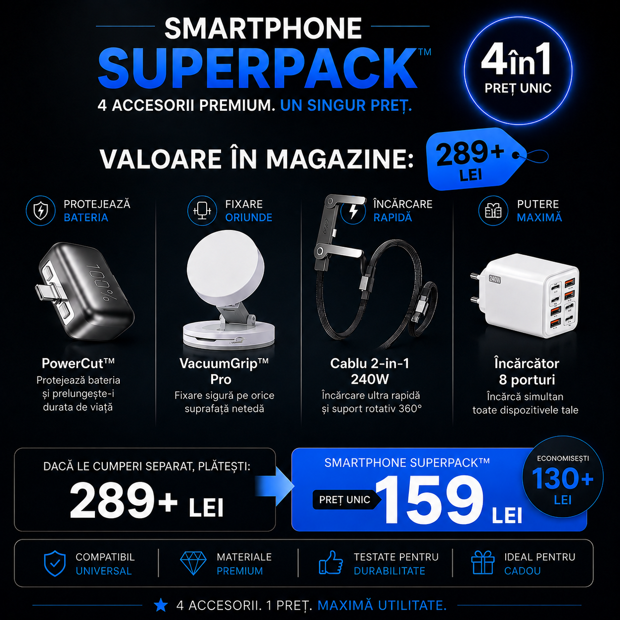 Smartphone Pro PACK - 4 accesorii